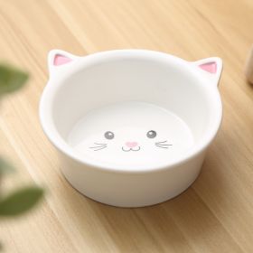 Pet Food Bowl Cat Face Shape (Small)(Ceramic) (Option: Pots)