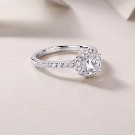Hug Your Lover With A Large Diamond Ring Luxury Fashion Set With Moissanite Silver Ring (Option: Five)