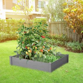 48x48x10 Raised Wooden Garden Bed (Option: Gray)