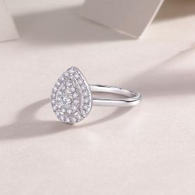 Set Of Large Diamond Rings Luxury Fashion Set With Moissanite Silver Rings (Option: Five)