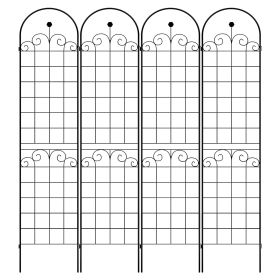 Black Iron Garden Trellis – 4-Pack Heavy-Duty Plant Support (Color: Black)