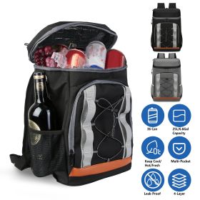 FrostGuard 36-Can Leakproof Cooler Backpack (Color: Black)