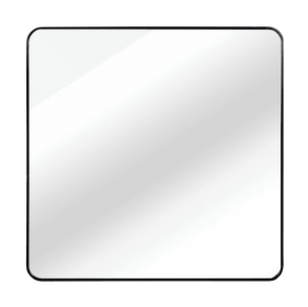 30" Black Square Metal-Framed Wall Mirror – Modern Industrial Style (Color: Black)