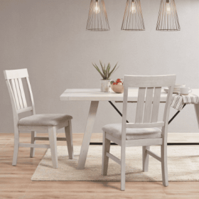 Country Inspired Dining Chair Set (2Pcs) (Option: Reclaimed White)
