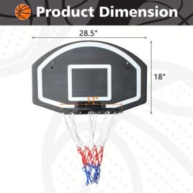 Wall-Mounted Basketball Hoop – Foldable, Shatterproof & Built for Serious Play (Color: Black)