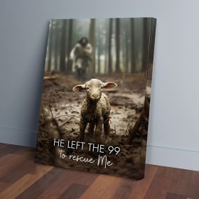 He Left 99 Sheep To Save Me – Framed Christian Canvas Art (Option: 12x8inch)