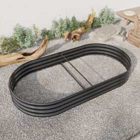 Raised Garden Bed – Large Metal Outdoor Planter (Color: Black)