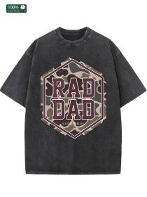 RAD DAD Camo Print Oversized Cotton Tee (Option: Black-S)
