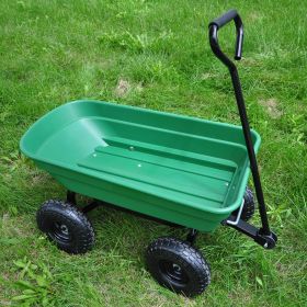 Folding Garden Dump Cart With Steel Frame And 10-Inch Tires – 300 Lb Capacity (Option: 1pcs)