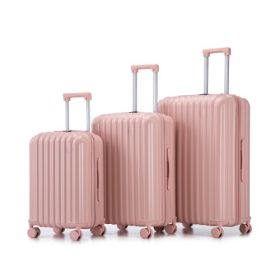 Spinner Wheel Luggage With Cup And Phone Holders (Color: Pink)
