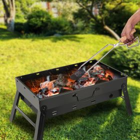 Portable Charcoal BBQ Grill (Foldable) (Color: Black)