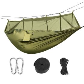 Portable Double Camping Hammock with Mosquito Net (Color: Green)