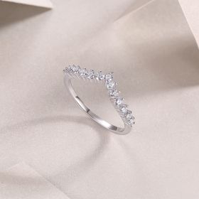 Crown Diamond Ring Luxury And Stylish Moissanite Silver Ring (Option: Five)