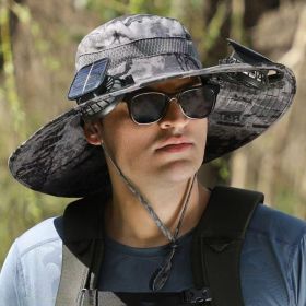 SolarBreeze Outdoor Cooling Fan Hat (Option: Grey Camo)