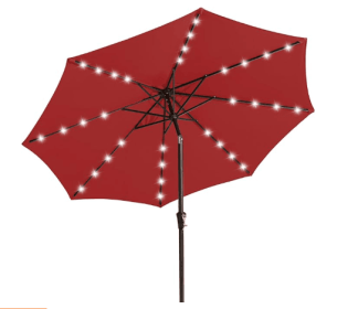 Knicks KS 9FT Solar LED Patio Umbrella – Big Red (Option: Red9 FT)
