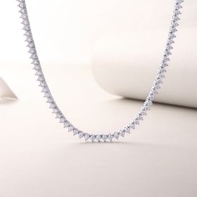 Solitude Luxury Fashion Set Mosan Diamond S925 Silver Necklace Rivaling Natural Diamonds (Option: 500mm)
