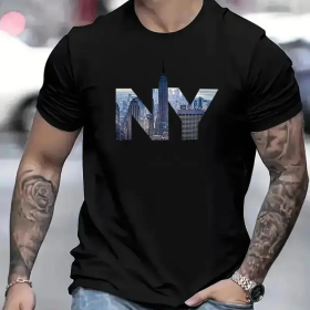 NY Cityscape Short Sleeve T-Shirt (Option: Black-S)