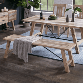Country Inspired Dining Bench (Option: Natural)