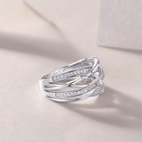 Star Ring Diamond Ring Luxury Fashion Set Moissanite Silver Ring (Option: Five)