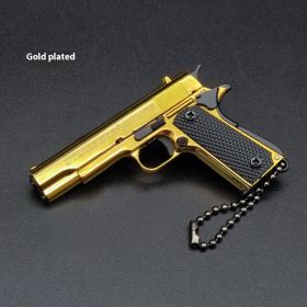 Mini Colt M1911 Pistol Keychain – with Carrying Case (Color: Gold)