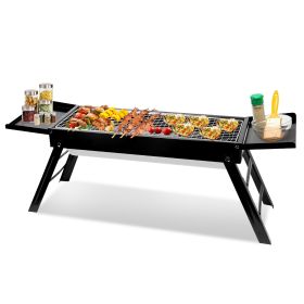 Portable Foldable Charcoal BBQ Grill with Stainless Steel Grill Net (Option: Upgrade)