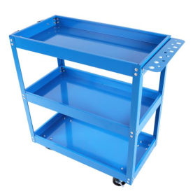 3 Tier Rolling Multi-purpose Mechanical Tool Cart (Color: Blue)