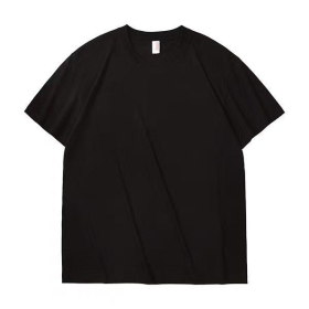 180G Pure Cotton Black Men’s T-Shirt (Option: S)