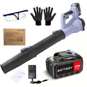 Cordless Leaf Blower Handheld with 4.0Ah Battery & Fast Charger (Color: Purple)