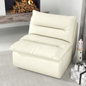 Armless Lazy Floor Lounge Chair – Modern Foam Beanbag Seat (Color: Beige)