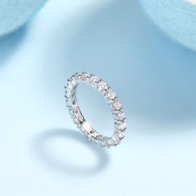 Luxury Fashion Diamond Ring, Row Diamond Ring, Moissanite Silver Ring, Jewelry (Option: Seven)