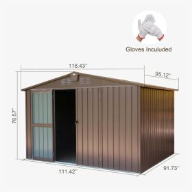 Large Bike Shed With Lockable Double Door (Color: Brown)
