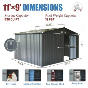 Storage Shed With Galvanized Steel Frame (Option: Dark Gray)