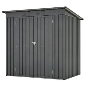 IronHaven 6x4 Galvanized Steel Storage Shed – Secure & Weatherproof (Color: Black)
