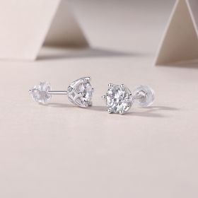 Freehand Flower Moissanite Silver Stud Earrings – Blooming Spark Edition (Carat: 1 Carat)