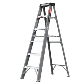 Fiberglass Step Ladder (6-Step) (Color: Grey)