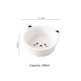 Pet Food Bowl Cat Face Shape (Small)(Ceramic) (Option: Black Pots)