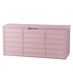 280L Outdoor Storage Box – Rugged Plastic with Wheels (Color: Pink)