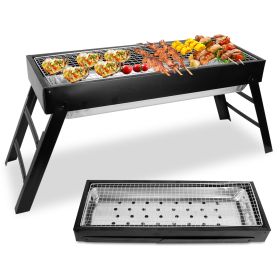 Portable Foldable Charcoal BBQ Grill with Stainless Steel Grill Net (Option: Standard)