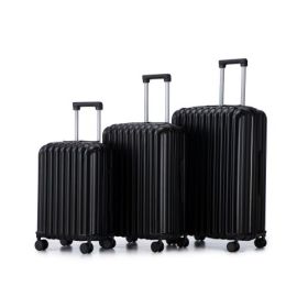 Spinner Wheel Luggage With Cup And Phone Holders (Color: Black)