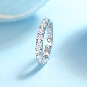 Starry Sky Diamond Ring Luxury Fashion Set Moissanite Silver Ring (Option: Five)