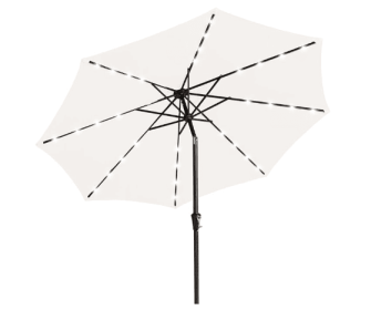 IronLite 9FT Solar LED Patio Umbrella – Off-White (Option: Cream White9 FT)