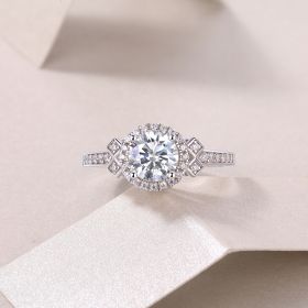 Lighthouse Large Diamond Ring Luxury Fashion Set Moissanite Silver Ring (Option: Six)