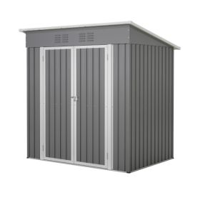 Storage Shed For Garden Tools With Lockable Door (Option: Gray)