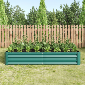 Raised Garden Bed – 6x3ft Metal Outdoor Planter (Color: Green)