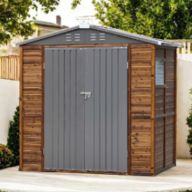 Iron-Wood Combination Tool Shed (4FT x 6FT) (Option: Wood)