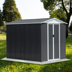 Waterproof Bike Storage Garden Shed (6FTx9FT) (Color: Grey)