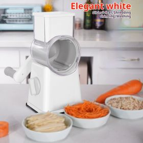 Multifunctional Vegetable Cutter – Manual Hand Crank Food Processor (Color: White)