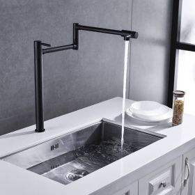 Dual Handle Pot Filler Faucet – Modern Brass with Swivel Joints (Option: Matte Black)