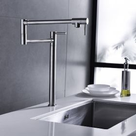 Dual Handle Pot Filler Faucet – Modern Brass with Swivel Joints (Option: As shown in the figure)