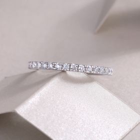 Luxury Fashion Row Diamond Ring Moissanite Silver Ring (Option: Nine)